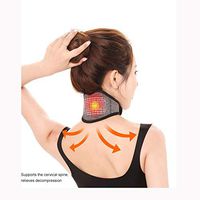 MORECON Self-Heating Neck Massage Tourmaline Magnetic Infrared Heating Guard Heat (Gray)