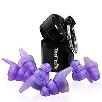 TheFitLife Noise Reduction Ear Plugs - Ultra Comfortable and Reusable Silicone High Fidelity Earplugs with 23dB SNR for Musicians Concerts Motorcycle Shooting 3 Sizes Fit for Kids Men Women (Purple)