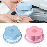 2PCS Flower-Shaped Washing Machine Hair Remover Filter, Buoyee Mesh Filtering Hair Removal Floating Filter Bag Washer Style Laundry Clean,Washing Machine Epilator/Hair Cleaning Filter Bag (Blue+Pink)