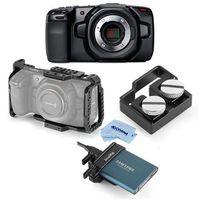 Blackmagic Design BMPCC Pocket Cinema Camera 4K - Bundle with SmallRig HDMI and USB-C Cable Clamp, SmallRig Mount, SmallRig Camera Cage