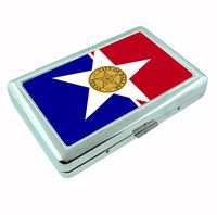 Dallas Texas R1 Hip Silver Cigarette Case Id Holder Metal Wallet 4" X 2.75" RFID Protection