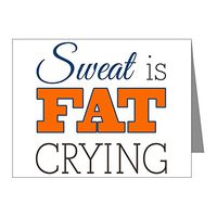 Note Cards (10 Pack) Sweat Is Fat Crying Gym Workout