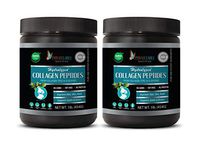 Hair Skin and Nails Powder with Collagen - HYDROLYZED Collagen PEPTIDES Powder - hydrolyzed Collagen Powder for Skin - 2 Bottles 2 LB (908 Grams)