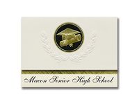 Signature Announcements Macon Senior High School (Macon, MO) Graduation Announcements, Presidential style, Basic package of 25 Cap & Diploma Seal. Black & Gold.