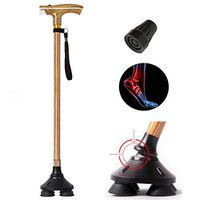 Crutches (Aluminum) - Adjustable Crutches, Standard Handle, Lightweight Walking Aid - Post Injury or Surgery Support for Men, Women and Teens,Woodcolor