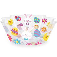 Club Pack of 12 Transparent Disposable Plastic Fluted Easter Party Snack Bowls 8"