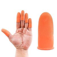 Tuscom 100Pcs Insulation, Anti-hot, Non-Slip Silicone Finger Protector,2.5x6cm for Hand-held Barbecue Sleeve Insulation Anti-Skid Finger Cover (Orange)