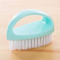 QJSDM Cleaning Sponge 2PCS Egg Shaped Soft Cleaning Brush Oval Shaped Creative Big Feet Bath and Laundry Clean Brushes Shoe Rush with a Handle,Blue