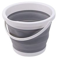 Round Folding Water Bucket Silicone Outdoor Washing Collapsible Bucket Camping Fishing Car Wash Bucket Travel Barrel Kitchen Bathroom Camp Barrels Foldable Bucket (5L)