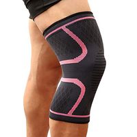 Knee Compression Sleeves - 1PCS Fitness Running Cycling Knee Support Braces Elastic Nylon Sport Compression Knee Pad Sleeve for Basketball Volleyball (XL, Pink)