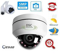 5MP 2592x1944P HD PTZ PoE IP Security Camera Outdoor Dome, 350° Pan 90° Tilt 4X Optical Zoom Autofocus, 2.8-12mm Motorized Lens, IP66 Waterproof, 5 Megapixels Super HD Onvif Ethernet Camera