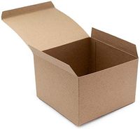 Made in USA 10-Count Recycled Brown Kraft Gift Boxes (6" X 6" X 4") with Tuck Lids for Weddings, Crafting and Baking Packaging Needs