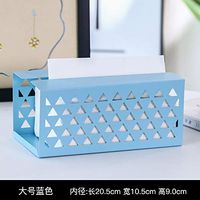 T-ZJHC Nordic Tissue Box Creative Home Living Room Coffee Table Napkins Pumping Box Health European Tray, Large Blue