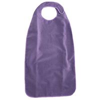 Waterproof Mealtime Protector, Purple Terry Adult Bib - 18'' X 34''