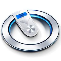 YUN HAI Round Bathroom Digital Weight Scale with Tape Measure, Non-Slip Body Scale with LCD Display, Tempered Glass, Auto-on/Off, for Weight Loss Exercise