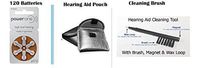Powerone 312 Hearing aid P312 2 Packs of 60 Batteries with Pouch and Cleaning Brush with Wax Loop & Magnet