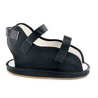 Ossur Canvas Rocker Bottom Post-Op Cast Shoe - Premium Quality, Maximum Protection with Contact Closure, Open Toe Sandal (Black, X-Small)