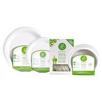 Repurpose 100% Compostable Plant-Based Party Pack | 9" Plates, 6" Plates, Bowls, Utensil Set | 20 Guests