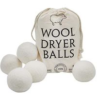 Wool Dryer Balls XL 6 Pack, Comes with Cotton Bag Only, Reusable Organic Fabric Softener Substitute for Dryer Sheets, Speeds Up Dry Time to Cut Energy Costs, 100% New Zealand Wool (2.76 Inch Diameter)