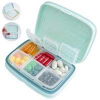 SYOSIN Travel Pill Organizer, Portable Pill Box and Organizer Daily Pill Case, Medicine Organizer Moisture Proof Pill Box for Vitamins, Medications Cod Liver Oil, Supplements (Green)