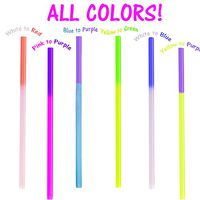 9" Fun Color Changing Party Drinking Straws! Reusable, Recyclable Plastic Drinking Favors! (All Colors, 30)
