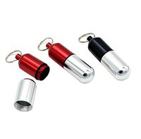 Wilotick New 3Pcs Mini Aluminium Pill Box Container Waterproof Travel Outdoor Drug Holder Case Capsule Medicine Carry Bottle Keychain Key Ring Random Color