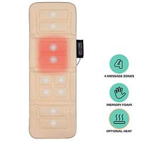Belmint Vibrating Massage Mat for Full Body - Vibrating Massager Pad with Heat | 10 Vibration Motor Mattress Pad for Neck, Back, Legs Pain Relief (Beige)