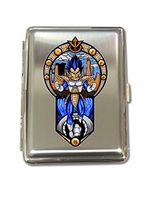 "Prince" Anime Fighting Powerful Men Cartoon Parody Design - Metal Kings Size Cigarette Case Holder Brushed Chrome Slim 16 Cigs Design Spring - Birthday, Bachelor, Party, Weddings, Gift