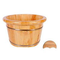Thicken Wooden Tub,Foot Spa Wooden Tub,Wooden Foot Bath Barrel,Solid Wood Foot Soaking Barrel,Foot Soak Barrel,Cypress Wood Foot Bucket,Foot Tub (Color : A)