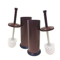Linen Store Bronze Powder Coated Toilet Brush with Holder, TB026129, 2 Pack