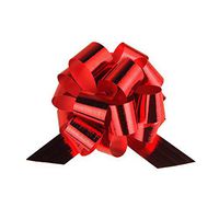 Metallic Pull Bows for Gift-Wrapping, 2-Piece (Small, Red)