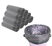 HomeYI 4 Gallon Small Strong Drawstring Trash Bags 150 Counts/10 Rolls, HDPE Silver Garbage Can Liners for Office, Home Waste Bin (4 Gallon Drawstring-150 Counts)