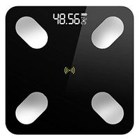 Fullyday Body Weight Scale, Bluetooth Body Fat Scale, Bmi Smart Digital Body Scale, Healthy Fitness, 3 Colors(Rose Gold, Black, White) (Black)