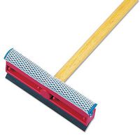 Boardwalk 824 General-Duty Squeegee, 8-Inch Sponge/Rubber Blade, Black/Red, 21-Inch Metal Handle