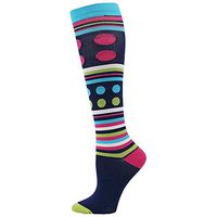 Think Medical Womens Printed 8mmHG Compression Sock (Stripe and Dot)