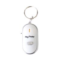 KALALY LED Torch Keychain Light Remote Sound Control Lost Key Finder Locator Remote Keychain Whistle Keyring (White)