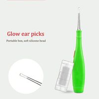 Yiitay 1Pcs LED Light Ear Spoon Ear Wax Remover Tool Ear Cleaning Tool Baby Kids Safe Ear Pick Spoon Earwax Remover Tweezer Ear Spoon Cleaning and Three Accessories & Box