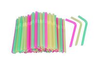 Extra Wide Flexible Bendy Smoothie Straws, 1/2" Jumbo Assorted Colors Plastic Disposable Drinking Boba Straws for Milkshake Bubble Tea, Pack of 100