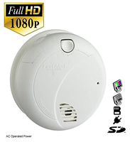 Spysonic Night Vision HD High Definition 1920x1080 First Alert Non-Smoke Detector Secureshot DVR Hidden Camera Up to 128GB SD with AC Plug in Power
