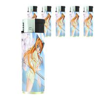 Butane Refillable Electronic Lighter Set of 5 Pieces Anime Design-007