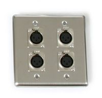Elite Core OSP Q-4-XLR Quad Wall Plate with 4 XLR