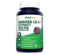 Banaba Leaf Extract 500mg 200 Vegetarian Caps (Non-GMO & Gluten Free) 2% Corosolic Acid - Supports Healthy Blood Sugar Levels, Digestion, and Metabolism