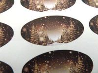 Minilabel Pack Of 48 Christmas Seals , 40X20mm Oval Seal Labels, Xmas Stickers For Gift Wrapping, Presents, Envelopes, Bags Or Cards