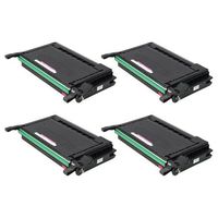 Amsahr CLPK600A Samsung CLPK600A, CLP600 Remanufactured Replacement Toner Cartridge with Four Black Cartridges