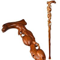 crutch LPY-GZ-006 Wooden Carved Comfortable Handle Walking Sticks Retro Cane for Men and Women 95cm