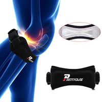 PrettyCare Knee Support Patella Strap (Unique Silicon Material with 2 Pack by Fully Adjustable Tendon Brace Band Pad - Pain Relief for Running, Arthritis, Jumper, Tennis, Basketball, Tendonitis