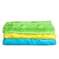 Smart Design SmartCloth w/Antibacterial Rayon Fibers - Non-Scratch & Ultra Absorbent - Dual Soft Sides - for Cleaning, Dishes, Hard Stains - Kitchen (3 Pack) (11 x 8.5 Inch) [Yellow, Green, Blue]