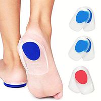 Heel Cushion Inserts 3 Pair Heel Cups Silicone Plantar Fasciitis Inserts for Men Women Heel Pain, Bone Spur, Achilles Pain Pad Shock Absorbing Support