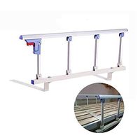 LLF Elderly Foldable Bed Rail Safety Side Aluminium Alloy Bed Rails with One Key Folding for Kids Children Adults, Toddler Assist Handle Handicap Bed Railing