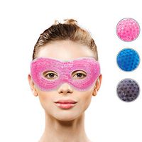 Gel Eye Mask with Eye Holes- Hot Cold Compress Pack Eye Therapy | Cooling Eye Mask for Puffy Eyes, Dry Eyes, Headaches, Migraines, Dark Circles, Sinus - Reusable Eye Face Mask | Ergo Gel Bead (Pink)